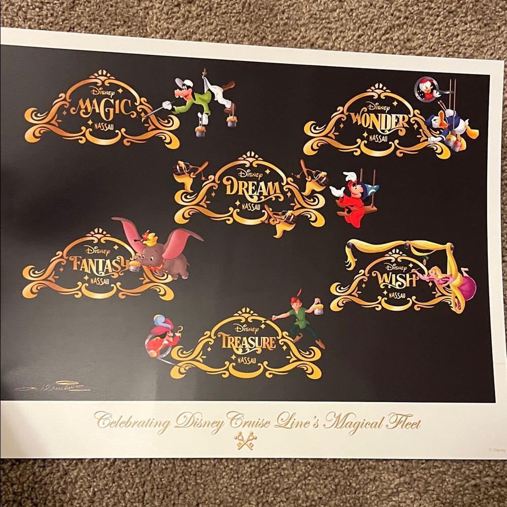 Disney Cruise Line Magical Fleet limited edition commemorative lithograph